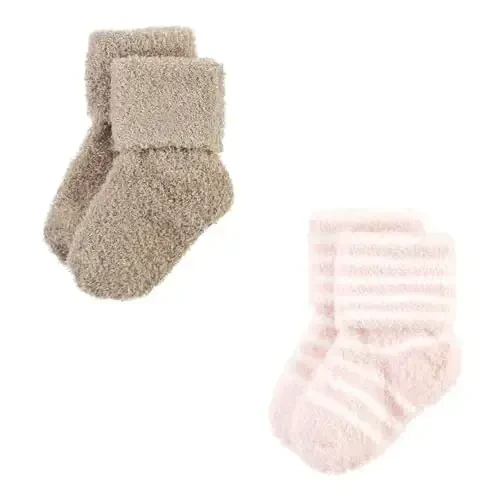 Hudson Baby Baby Girls' Cotton Rich Newborn and Terry Socks - 4
