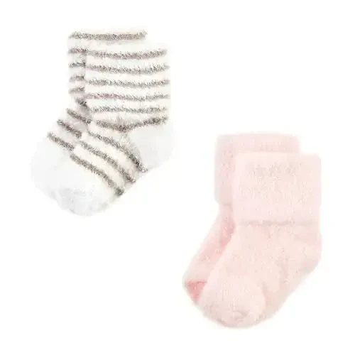 Hudson Baby Baby Girls' Cotton Rich Newborn and Terry Socks - 6