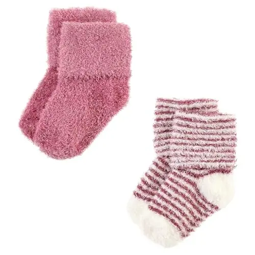 Hudson Baby Baby Girls' Cotton Rich Newborn and Terry Socks - 4