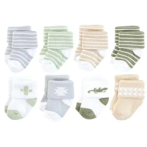 Hudson Baby Baby Girls' Cotton Rich Newborn and Terry Socks - 1