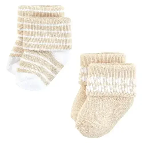 Hudson Baby Baby Girls' Cotton Rich Newborn and Terry Socks - 4