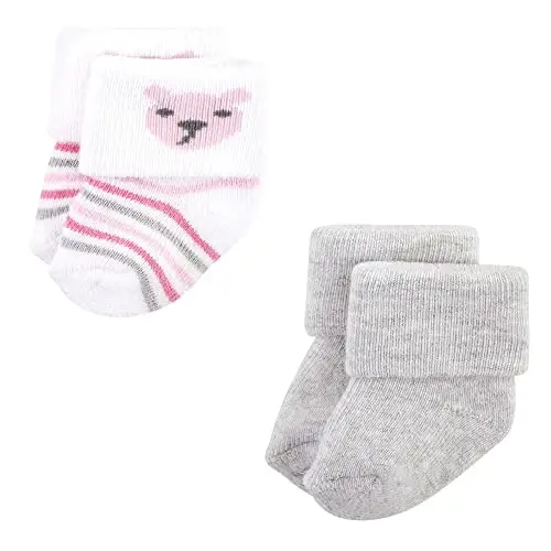 Hudson Baby Baby Girls' Cotton Rich Newborn and Terry Socks - 3