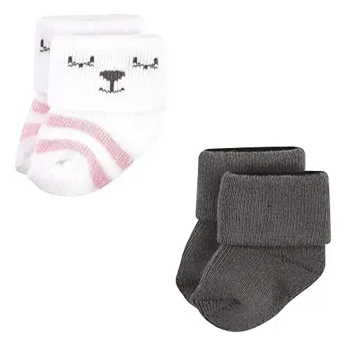 Hudson Baby Baby Girls' Cotton Rich Newborn and Terry Socks - 4
