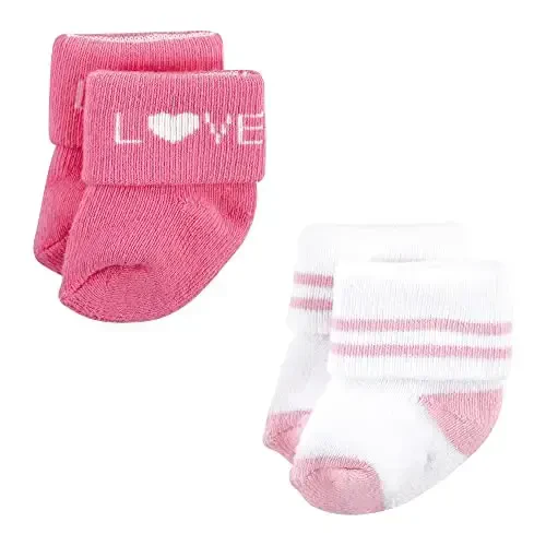 Hudson Baby Baby Girls' Cotton Rich Newborn and Terry Socks - 5