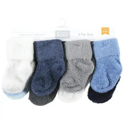 Hudson Baby Baby Girls' Cotton Rich Newborn and Terry Socks - 2