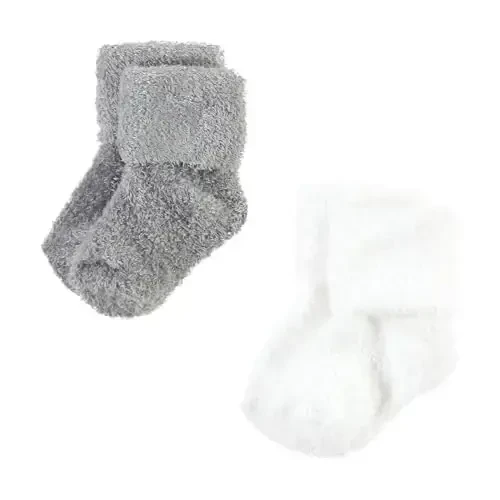 Hudson Baby Baby Girls' Cotton Rich Newborn and Terry Socks - 5