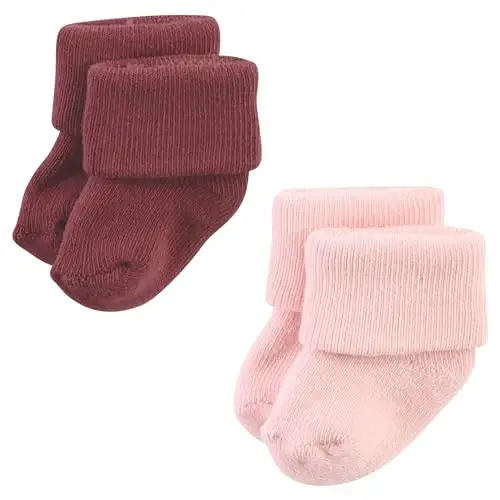 Hudson Baby Baby Girls' Cotton Rich Newborn and Terry Socks - 3