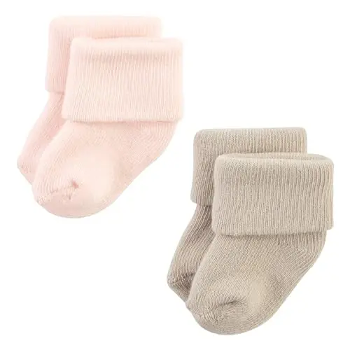 Hudson Baby Baby Girls' Cotton Rich Newborn and Terry Socks - 6
