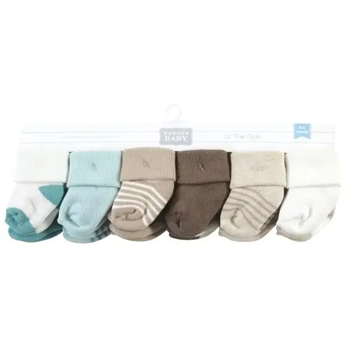 Hudson Baby Baby Girls' Cotton Rich Newborn and Terry Socks - 2