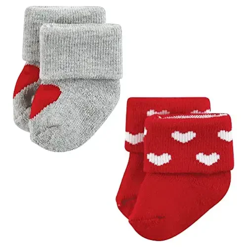 Hudson Baby Baby Girls' Cotton Rich Newborn and Terry Socks - 6