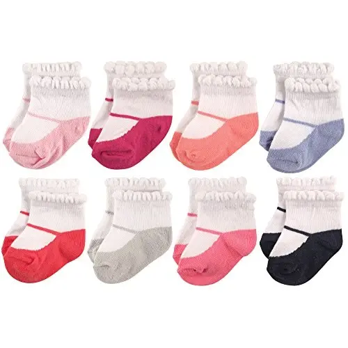 Hudson Baby Baby Girls' Cotton Rich Newborn and Terry Socks - 1