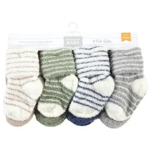 Hudson Baby Baby Girls' Cotton Rich Newborn and Terry Socks - 2