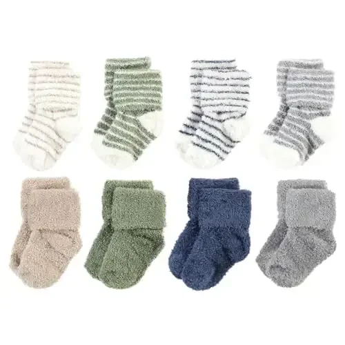 Hudson Baby Baby Girls' Cotton Rich Newborn and Terry Socks 