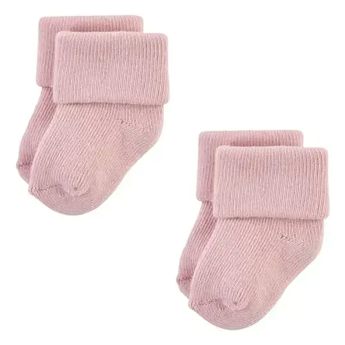 Hudson Baby Baby Girls' Cotton Rich Newborn and Terry Socks - 4