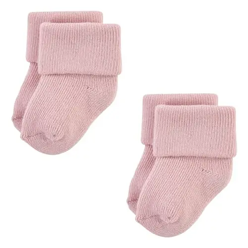 Hudson Baby Baby Girls' Cotton Rich Newborn and Terry Socks - 4