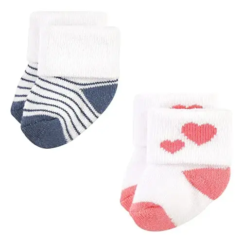 Hudson Baby Baby Girls' Cotton Rich Newborn and Terry Socks - 3