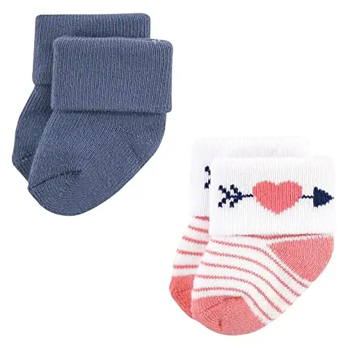 Hudson Baby Baby Girls' Cotton Rich Newborn and Terry Socks - 4
