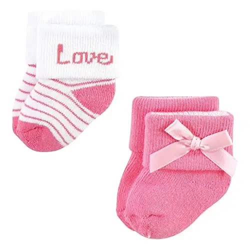 Hudson Baby Baby Girls' Cotton Rich Newborn and Terry Socks - 5