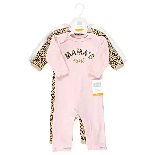 Hudson Baby Girls Unisex Cotton Coveralls, Leopard Mamas Mini, 0-3 Months, Leopard Mamas Mini, 0-3 Months US - 2