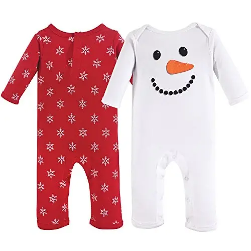 Hudson Baby Cotton Union Suit, 2 Pack Pants 