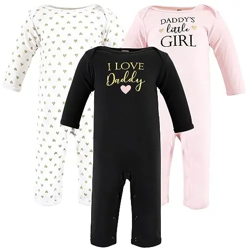 Hudson Baby Unisex Baby Cotton Coveralls, Girl-Daddy, 12-18 Months - 1