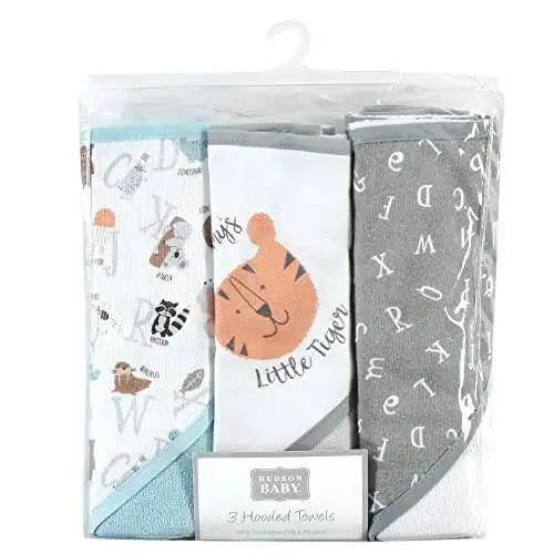 Hudson Baby Unisex Baby Cotton Rich Hooded Towels, Alphabet, One Size - 17