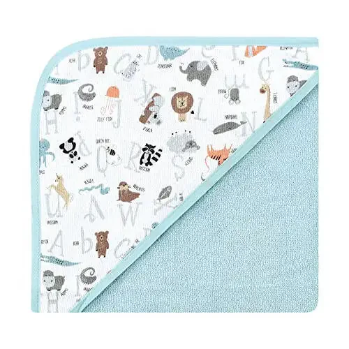 Hudson Baby Unisex Baby Cotton Rich Hooded Towels, Alphabet, One Size - 18