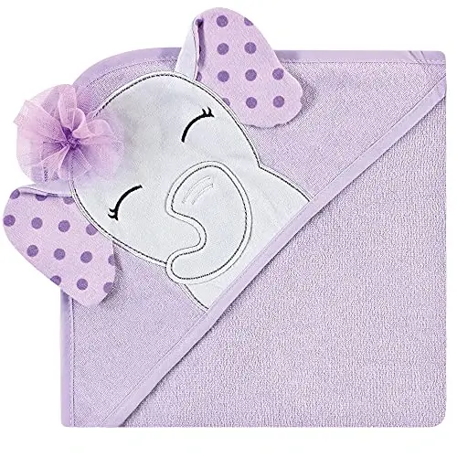 Hudson Baby Unisex Baby Cotton Rich Hooded Towels, Alphabet, One Size - 3