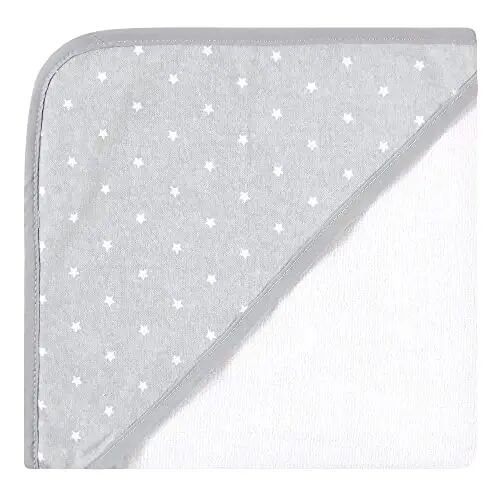 Hudson Baby Unisex Baby Cotton Rich Hooded Towels, Gray Modern Elephant, One Size - Hudson Baby (1)