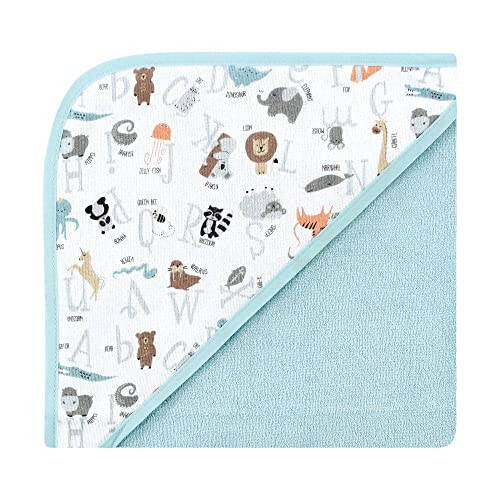Hudson Baby Unisex Baby Cotton Rich kaputli sochiqlar, Alifbolar, Bir o'lcham - 8