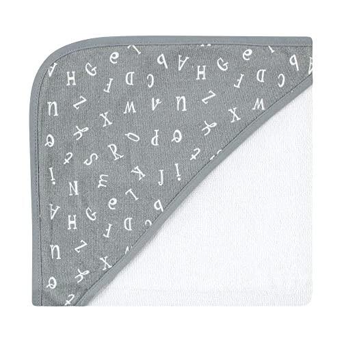 Hudson Baby Unisex Baby Cotton Rich kaputli sochiqlar, Alifbolar, Bir o'lcham - 10
