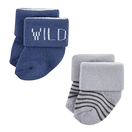 Hudson Baby Unisex Baby Cotton Rich Newborn and Terry Socks - 5