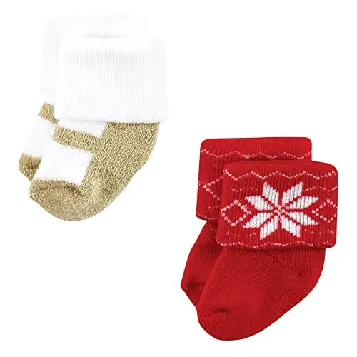 Hudson Baby Unisex Baby Cotton Rich Newborn and Terry Socks - 4
