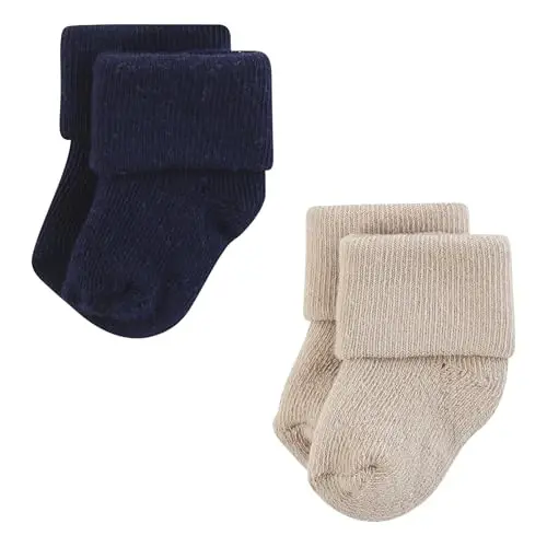 Hudson Baby Unisex Baby Cotton Rich Newborn and Terry Socks - 4
