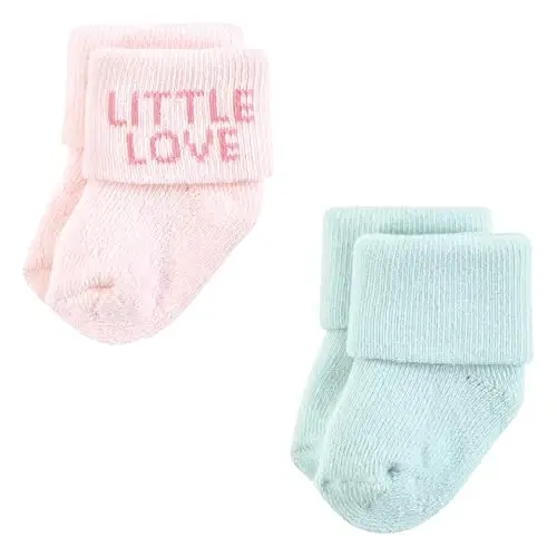 Hudson Baby Unisex Baby Cotton Rich Newborn and Terry Socks - 3