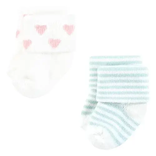 Hudson Baby Unisex Baby Cotton Rich Newborn and Terry Socks - 5