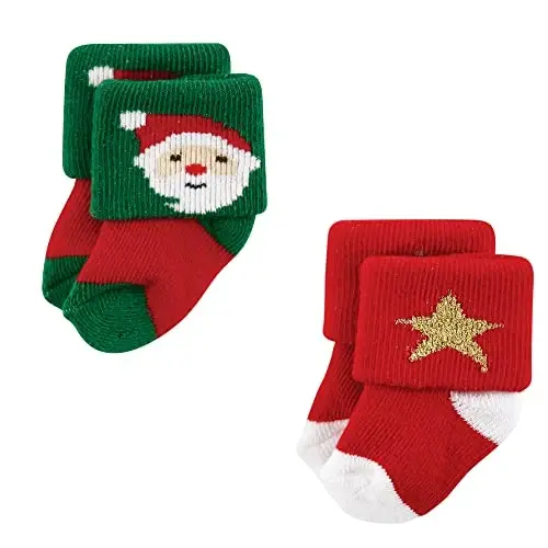 Hudson Baby Unisex Baby Cotton Rich Newborn and Terry Socks - 4