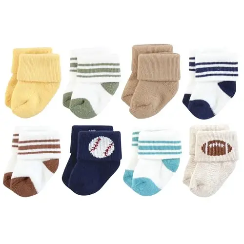 Hudson Baby Unisex Baby Cotton Rich Newborn and Terry Socks - 1