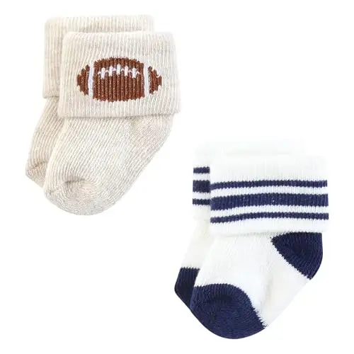 Hudson Baby Unisex Baby Cotton Rich Newborn and Terry Socks - 4