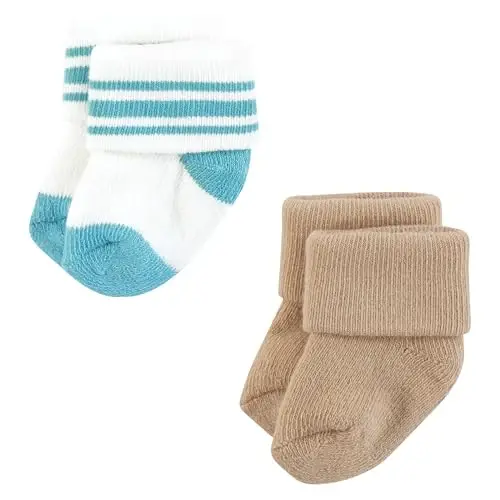Hudson Baby Unisex Baby Cotton Rich Newborn and Terry Socks - 5