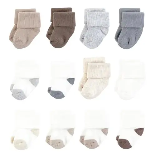 Hudson Baby Unisex Baby Cotton Rich Newborn and Terry Socks - 1