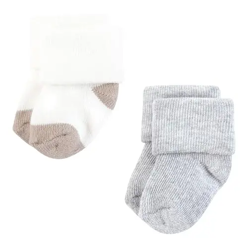Hudson Baby Unisex Baby Cotton Rich Newborn and Terry Socks - 4