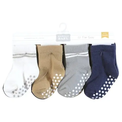 Hudson Baby Unisex Baby Cotton Rich Newborn and Terry Socks - 2