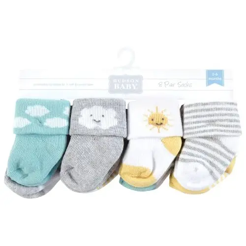 Hudson Baby Unisex Baby Cotton Rich Newborn and Terry Socks - HUDSON BABY (1)
