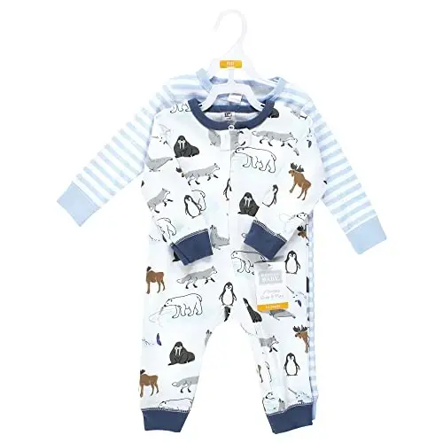 Hudson Baby Unisex Baby Cotton Sleep and Play - 2