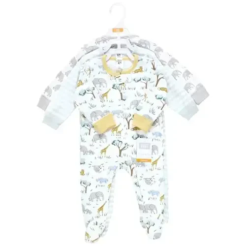 Hudson Baby Unisex Baby Cotton Sleep and Play - 2