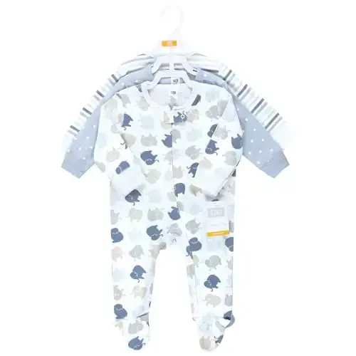 Hudson Baby Unisex Baby Cotton Sleep and Play - 2