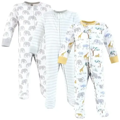 Hudson Baby Unisex Baby Cotton Sleep and Play - 1