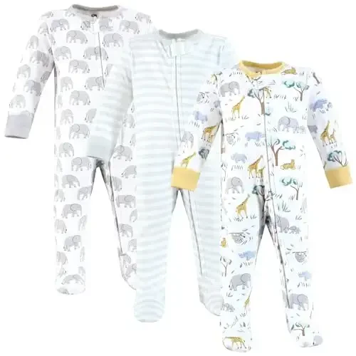 Hudson Baby Unisex Baby Cotton Sleep and Play - 1