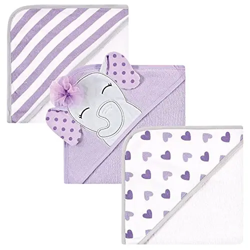 Hudson Baby Unisex Baby Cotton Rich Hooded Towels, Alphabet, One Size 
